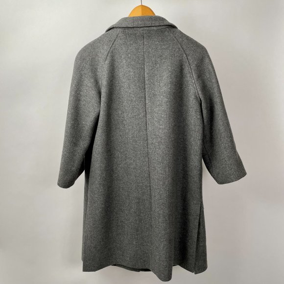 Grey Flannel Modern Korean Car Coat, 3/4 Sleeves, Single Snap Closure, Size M/L - Picture 5 of 8